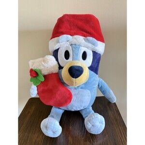 2ft Bluey My Size Holiday Jumbo Plush Santa Stocking Plush Stuffed Animal Dander